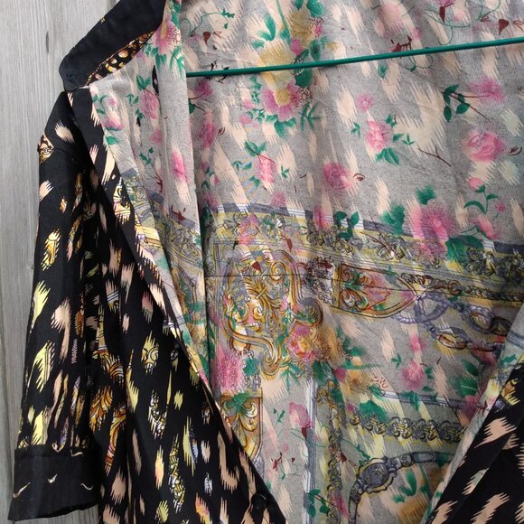 Leopard Print Shirt 2XL Large with Button Front Collar 52" Chest 2000s Y2K - Picture 14 of 14